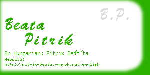 beata pitrik business card